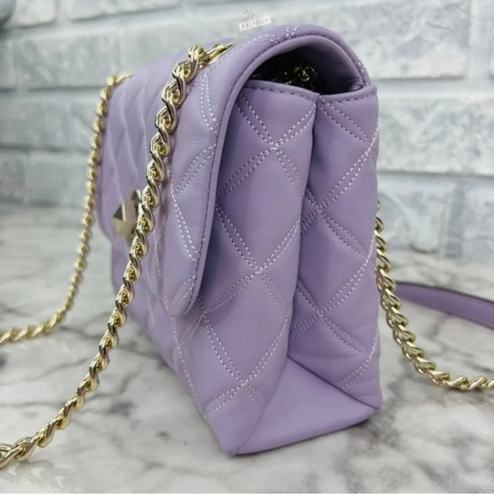 Kate Spade Natalia Small Flap Chain Shoulder Bag Crossbody In Lilac Frost